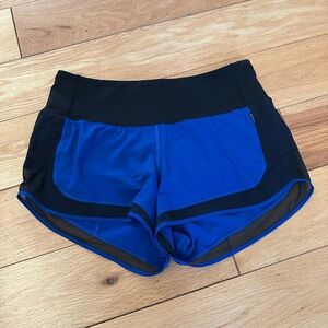 Women's Blue and Black Athletic Shorts